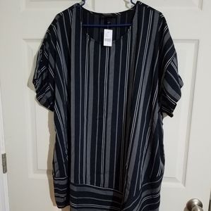 Lane Bryant plus size 22 black striped shirt NWT